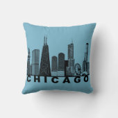 Chicago Skyline Silhouette  クッション (裏面)