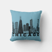 Chicago Skyline Silhouette  クッション (正面)