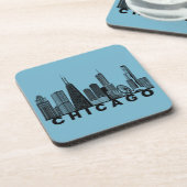 Chicago Skyline Silhouette  コースター (左側)
