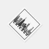 Chicago Skyline Silhouette  スタンダードカクテルナプキン (角)