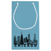 Chicago Skyline Silhouette  スモールペーパーバッグ (裏面)