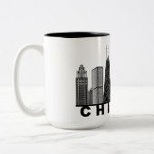 Chicago Skyline Silhouette  ツートーンマグカップ (左)