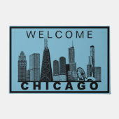Chicago Skyline Silhouette  ドアマット (正面)