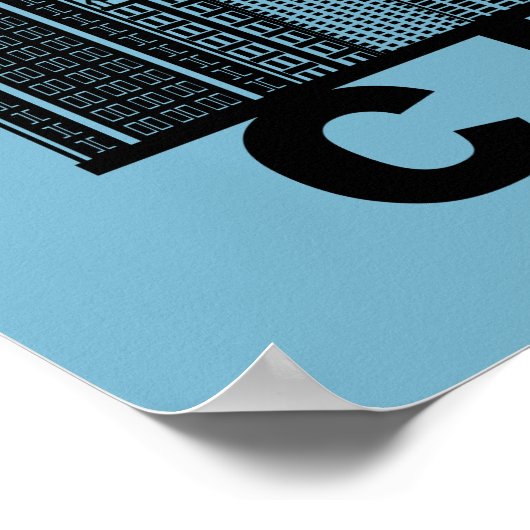 Chicago Skyline Silhouette  ポスター (角)