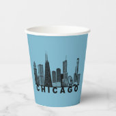 Chicago Skyline Silhouette  紙コップ (正面)