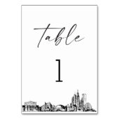 Chicago Skyline Table Number 3.5x5カード テーブルナンバー (正面)