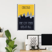 Chicago skyline travel poster, ポスター (ホームオフィス)