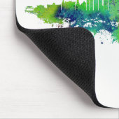 Chicago Skyline Watercolor Blue & Lime Art Prints マウスパッド (コーナー)