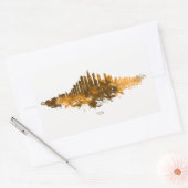 Chicago Skyline Watercolor Orange Cityscape Art 長方形シール (封筒)
