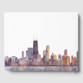 Chicago Skyline Watercolor Wedding ゲストブック (裏面)
