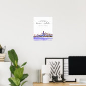 Chicago Skyline Wedding Welcome Sign ポスター (ホームオフィス)