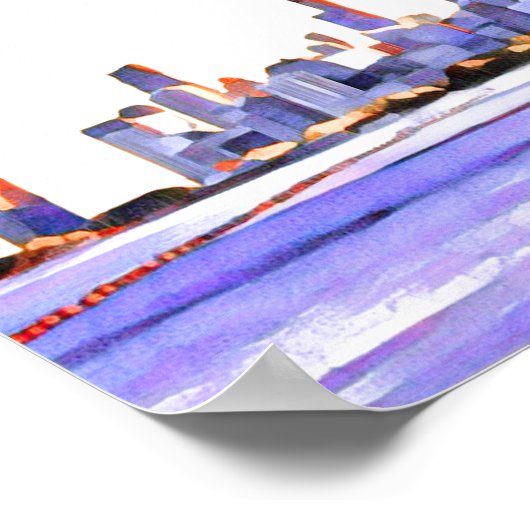 Chicago Skyline Wedding Welcome Sign ポスター (角)