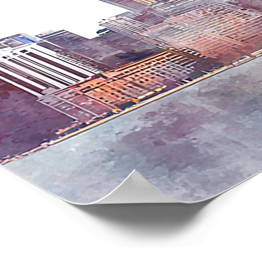 Chicago Skyline Wedding Welcome Sign ポスター (角)