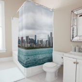 Chicago skylinechicago, skyline, aerial, architect シャワーカーテン (インサイチュ)