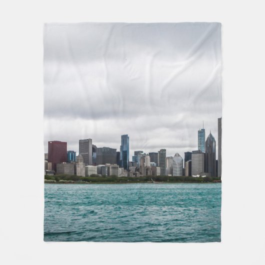 Chicago skylinechicago, skyline, aerial, architect フリースブランケット (正面)