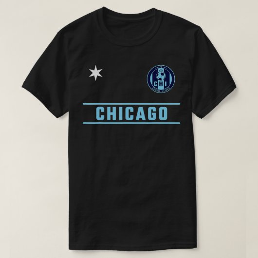 Chicago Soccer Jersey Mini Badge White and Blues Tシャツ (デザイン正面)