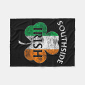 Chicago Southside Irish Flag St. Patrick's Day  フリースブランケット (正面(横))