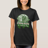 Chicago St Patrick s Day Chicago Flag Shamrock Iri Tシャツ (正面)