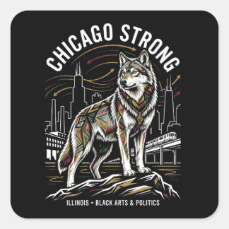 Chicago Strong Grey Wolf Great Migration Heritage スクエアシール
