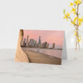 Chicago sunrise over Lake Michigan カード (黄色い花)