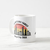 Chicago Sunset Custom Family Trip Keepsake コーヒーマグカップ (正面左)