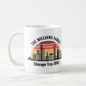 Chicago Sunset Custom Family Trip Keepsake コーヒーマグカップ (左)