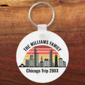 Chicago Sunset Customized Family Trip キーホルダー (正面)