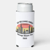 Chicago Sunset Customized Family Trip スリム缶クーラー (Seltzer正面)