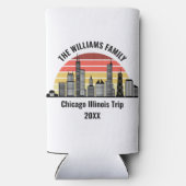 Chicago Sunset Customized Family Trip スリム缶クーラー (裏面)