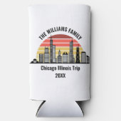 Chicago Sunset Customized Family Trip スリム缶クーラー (正面)