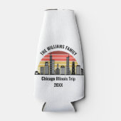 Chicago Sunset Customized Family Trip ボトルクーラー (正面)