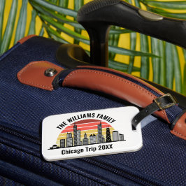 Chicago Sunset Customized Family Trip ラゲッジタグ