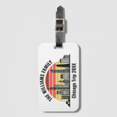 Chicago Sunset Customized Family Trip ラゲッジタグ (正面縦)