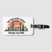 Chicago Sunset Customized Family Trip ラゲッジタグ (正面横)