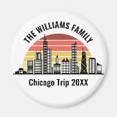 Chicago Sunset Customized Trip Souvenir マグネット (正面)