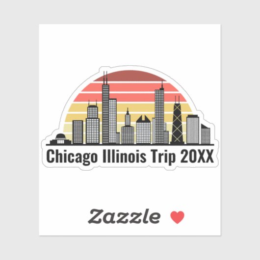 Chicago Sunset Customized Trip Souvenir Laptop シール (シート)