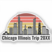 Chicago Sunset Customized Trip Souvenir Laptop シール (正面)