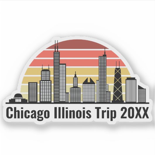 Chicago Sunset Customized Trip Souvenir Laptop シール (正面)