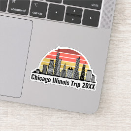 Chicago Sunset Customized Trip Souvenir Laptop シール