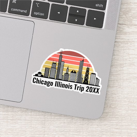 Chicago Sunset Customized Trip Souvenir Laptop シール (詳細)