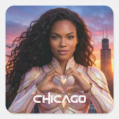 CHICAGO - SUPERHERO スクエアシール (正面)