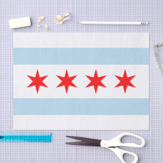 Chicago tissue paper, Chicago Flag tissue paper 薄葉紙 (クラフト)