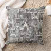 Chicago toile black robust grey クッション (ブランケット)