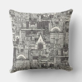 Chicago toile black robust grey クッション (裏面)