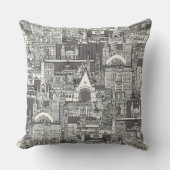 Chicago toile black robust grey クッション (正面)