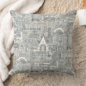 Chicago toile dark gray classic beige クッション (ブランケット)