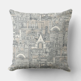 Chicago toile dark gray classic beige クッション