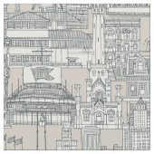 Chicago toile dark gray classic beige ファブリック (クローズアップ)