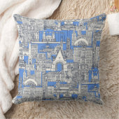 Chicago toile midnight blue retro blue クッション (ブランケット)