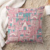 Chicago toile viva magenta turquoise クッション (ブランケット)